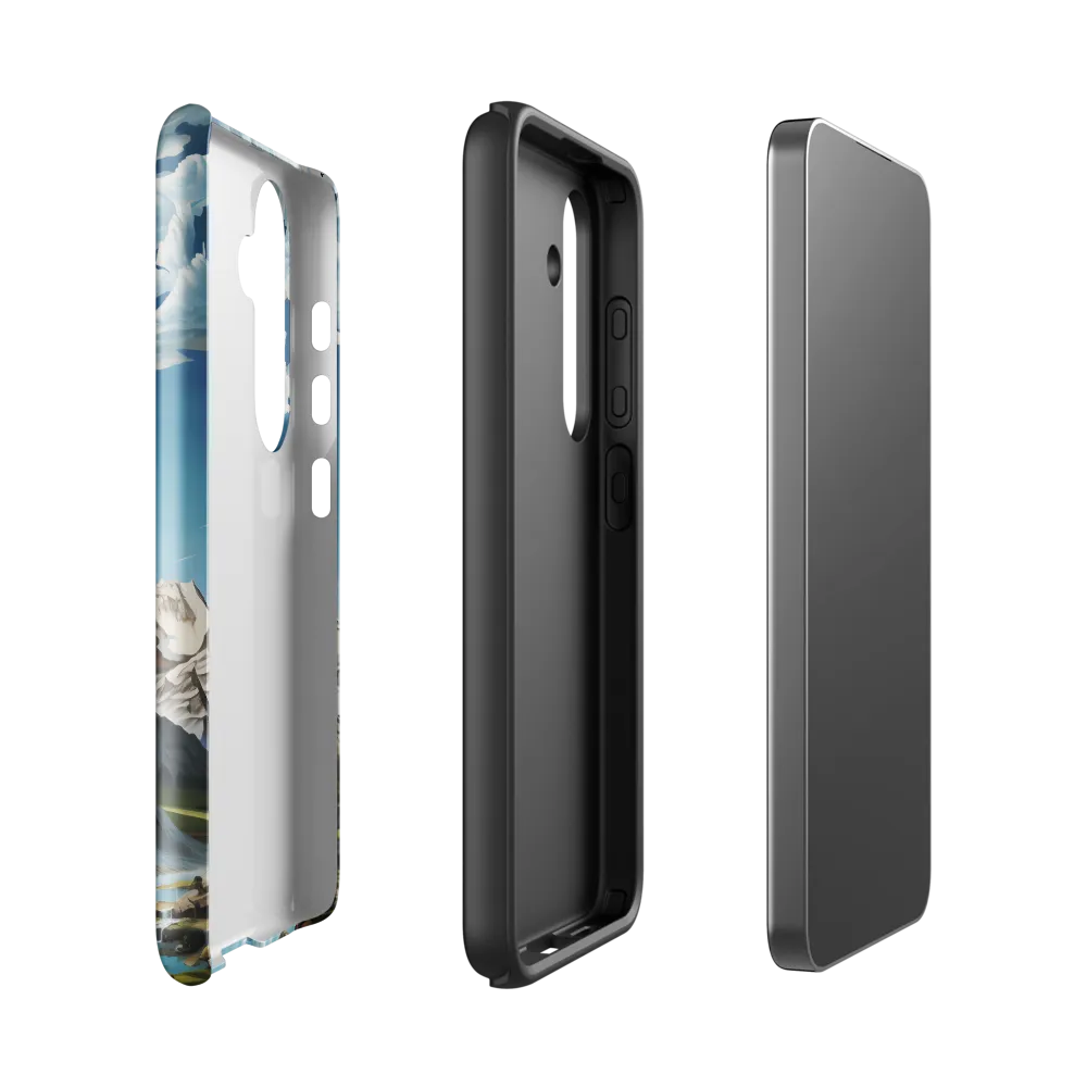 Majestic Cascade: A Mountain Masterpiece | Phone Case |  S24 | Tough Case | Glossy