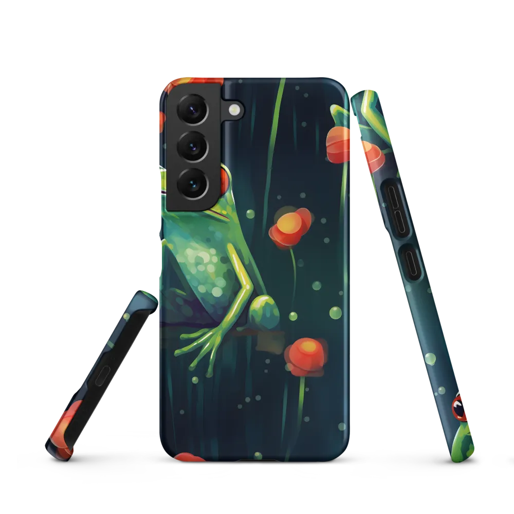 Playful Frogs in a Lush Pond