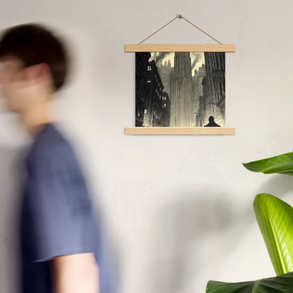 Echoes of the City | Poster With Oak Wood Hanger | 10″×10″