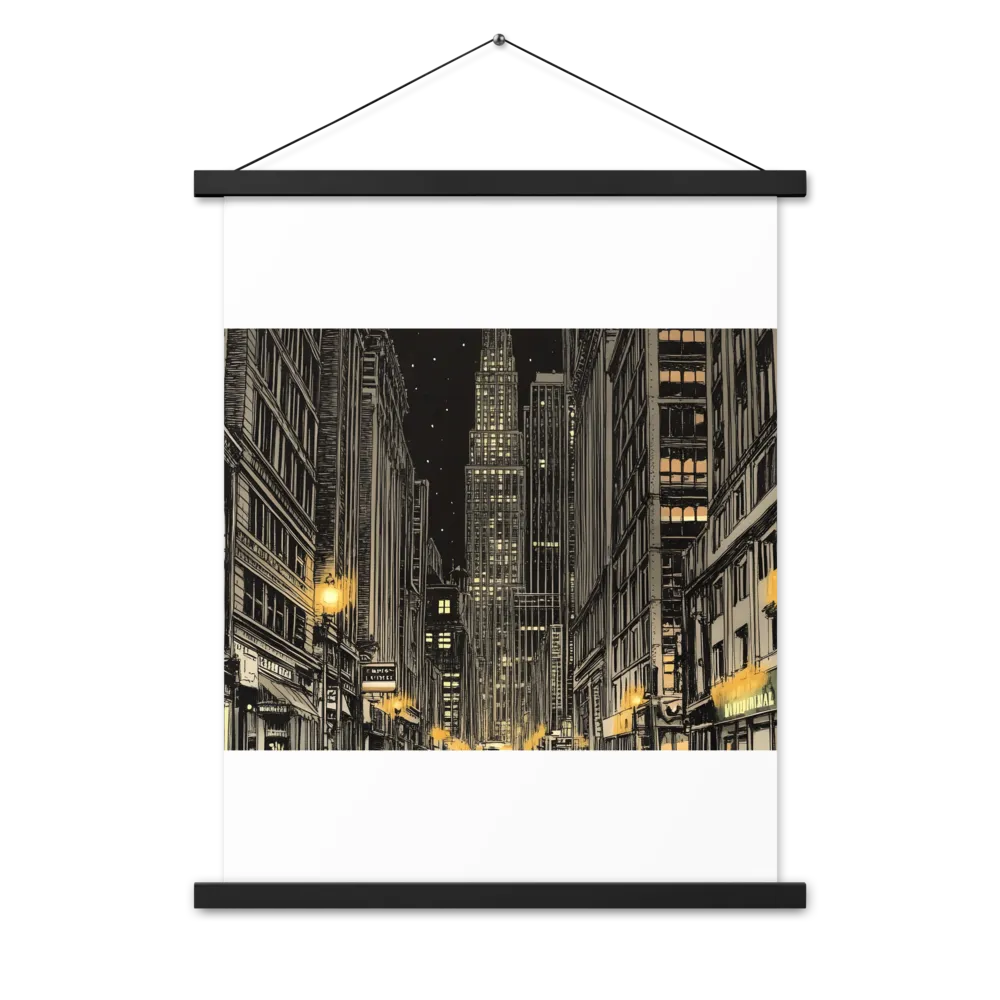 Whispers of the Night City | Poster With Black Wood Hanger | 18″×24″