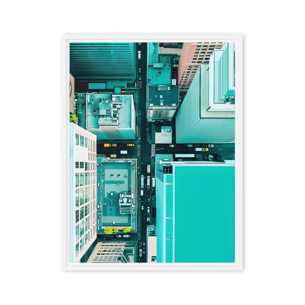 Urban Geometry: Aerial Perspective | Canvas with White Frame | 24″×32″