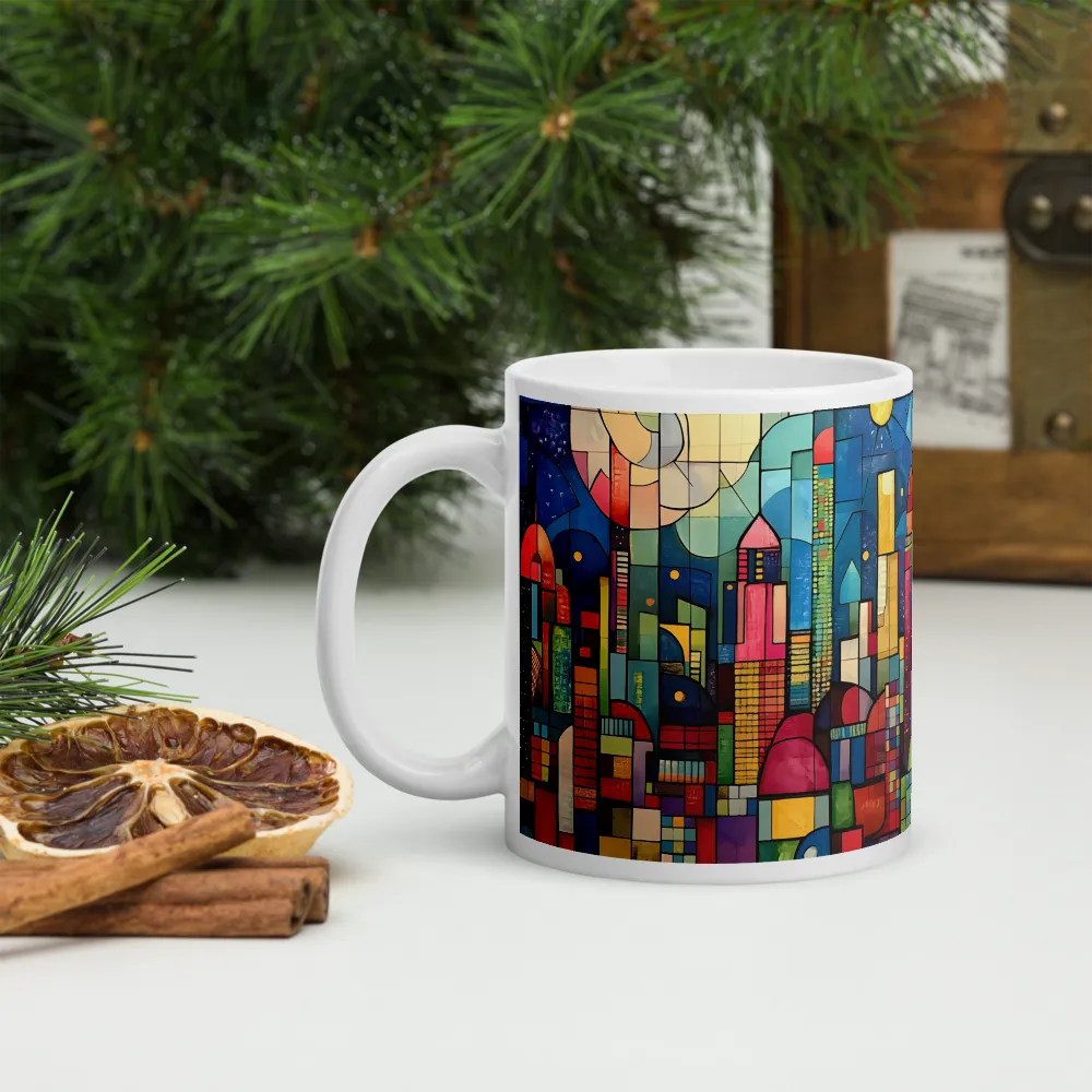 Geometric Harmony: A Vibrant Cityscape | Mugs | Multiple Sizes & Colors