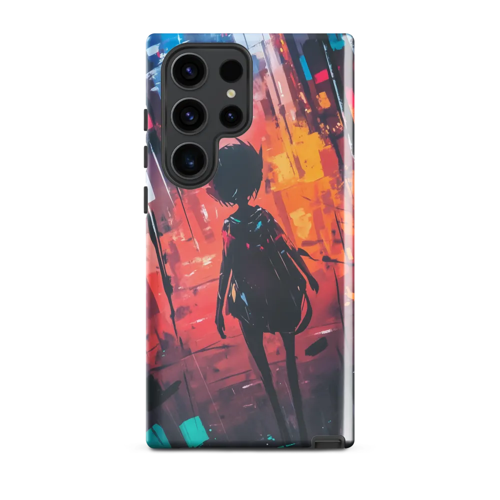 Silhouette in the Urban Abyss | Phone Case |  S23 Ultra | Tough Case | Glossy