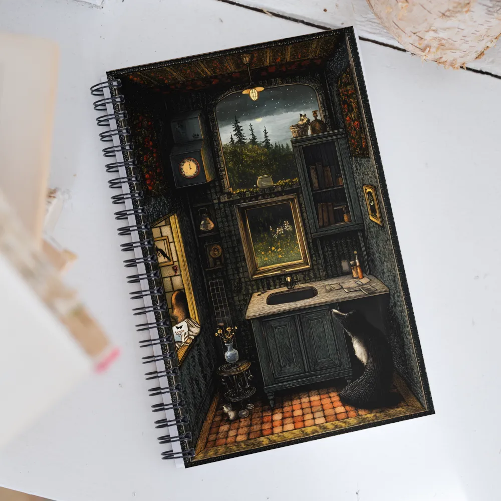 Curiosity in the Timeworn Kitchen | Spiral Notebook