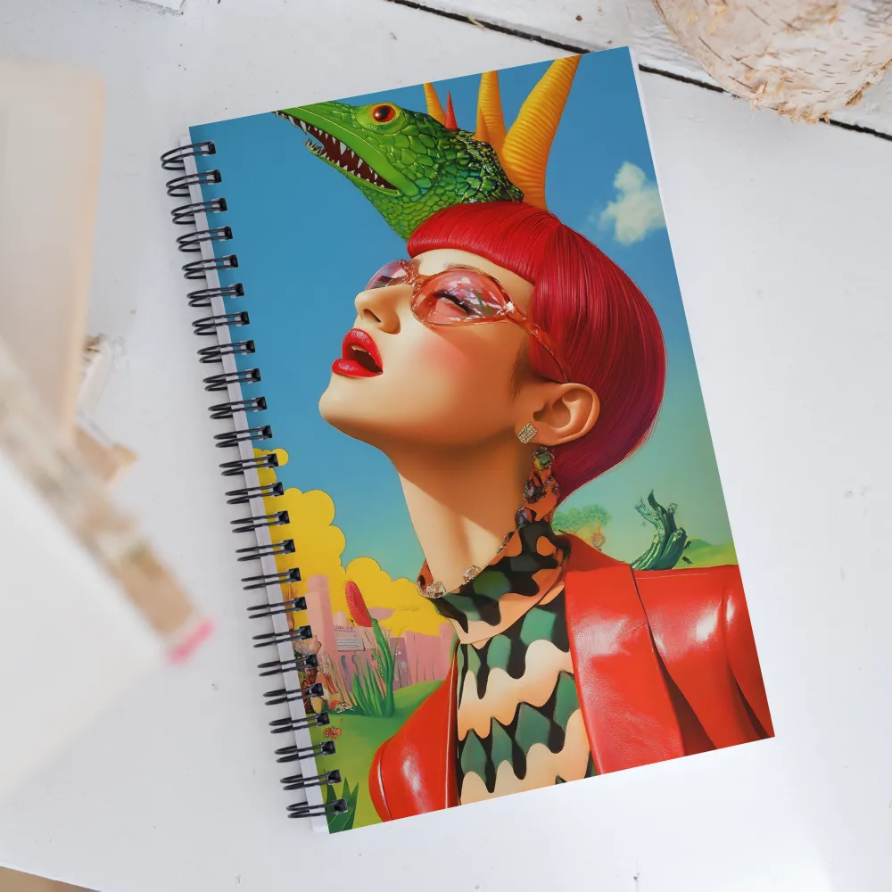 Whimsical Fantasy: A Surreal Portrait | Spiral Notebook