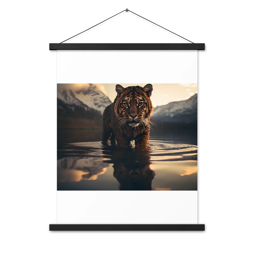 Majestic Reflection: The Tiger's Domain | Poster With Black Wood Hanger | 18″×24″