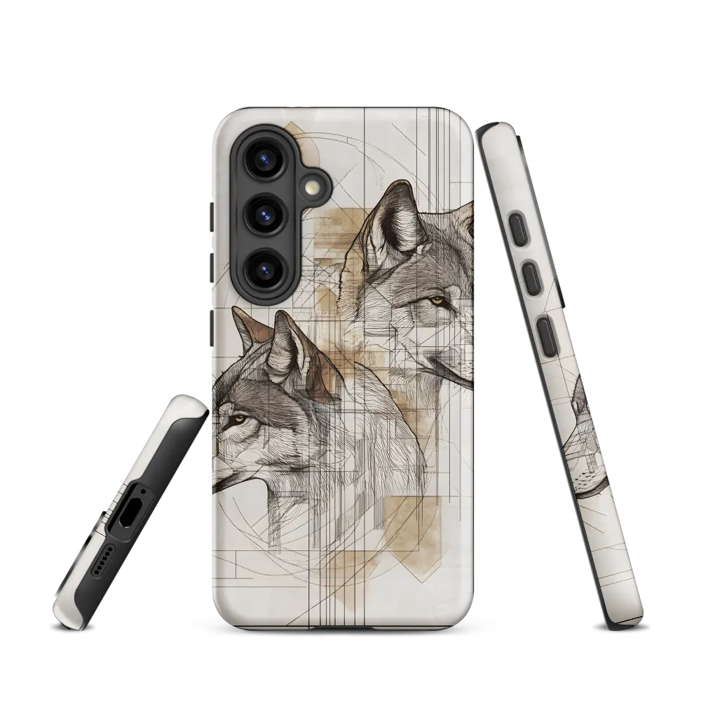 Geometric Harmony: The Essence of Wolves | Phone Case |  S24 | Tough Case | Matte
