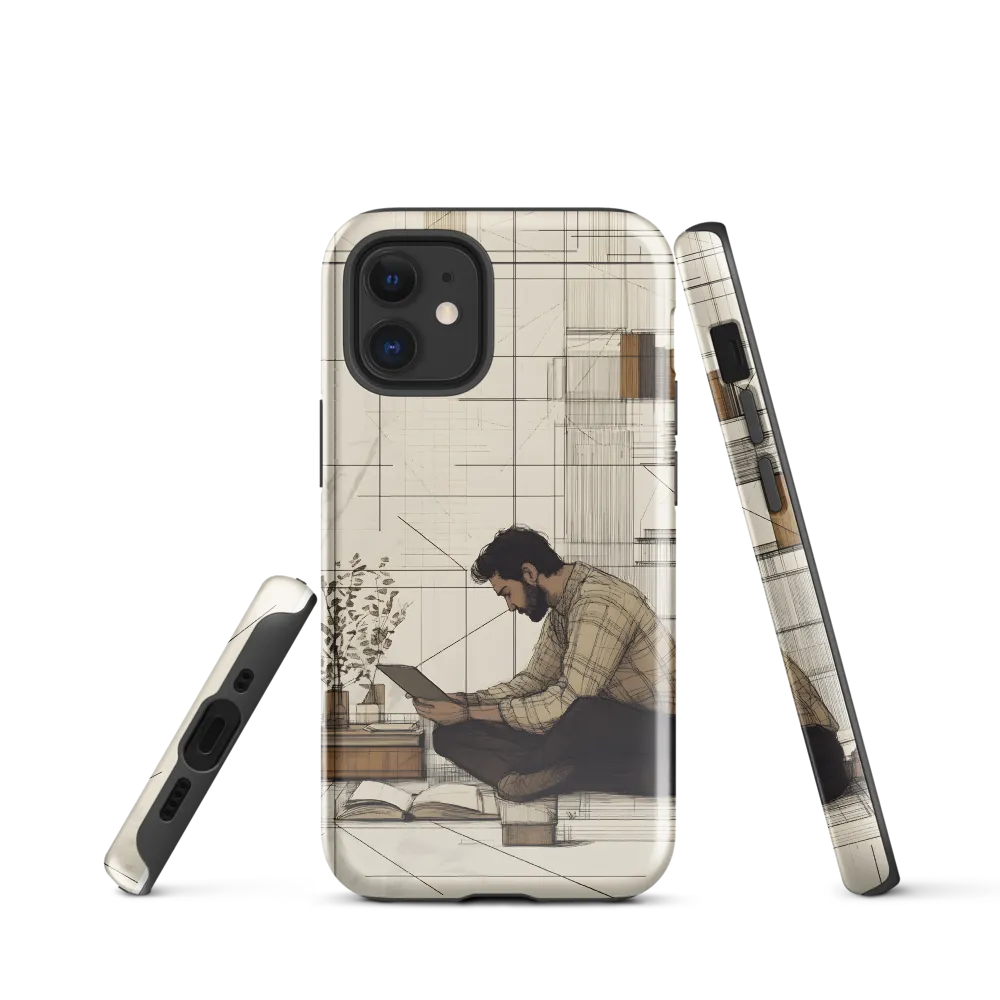 Quiet Reflections in Line | Phone Case |  12 mini | Tough Case | Glossy