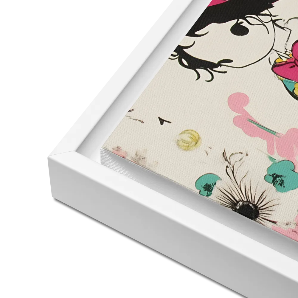 Whimsical Garden Reverie | Canvas with White Frame | 12″×16″
