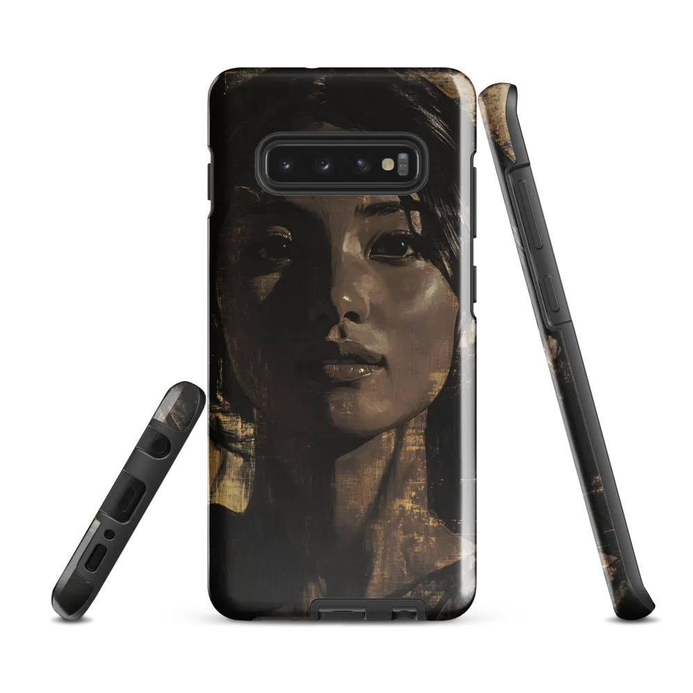 Golden Gaze: A Contemporary Portrait | Phone Case |  S10 Plus | Tough Case | Glossy