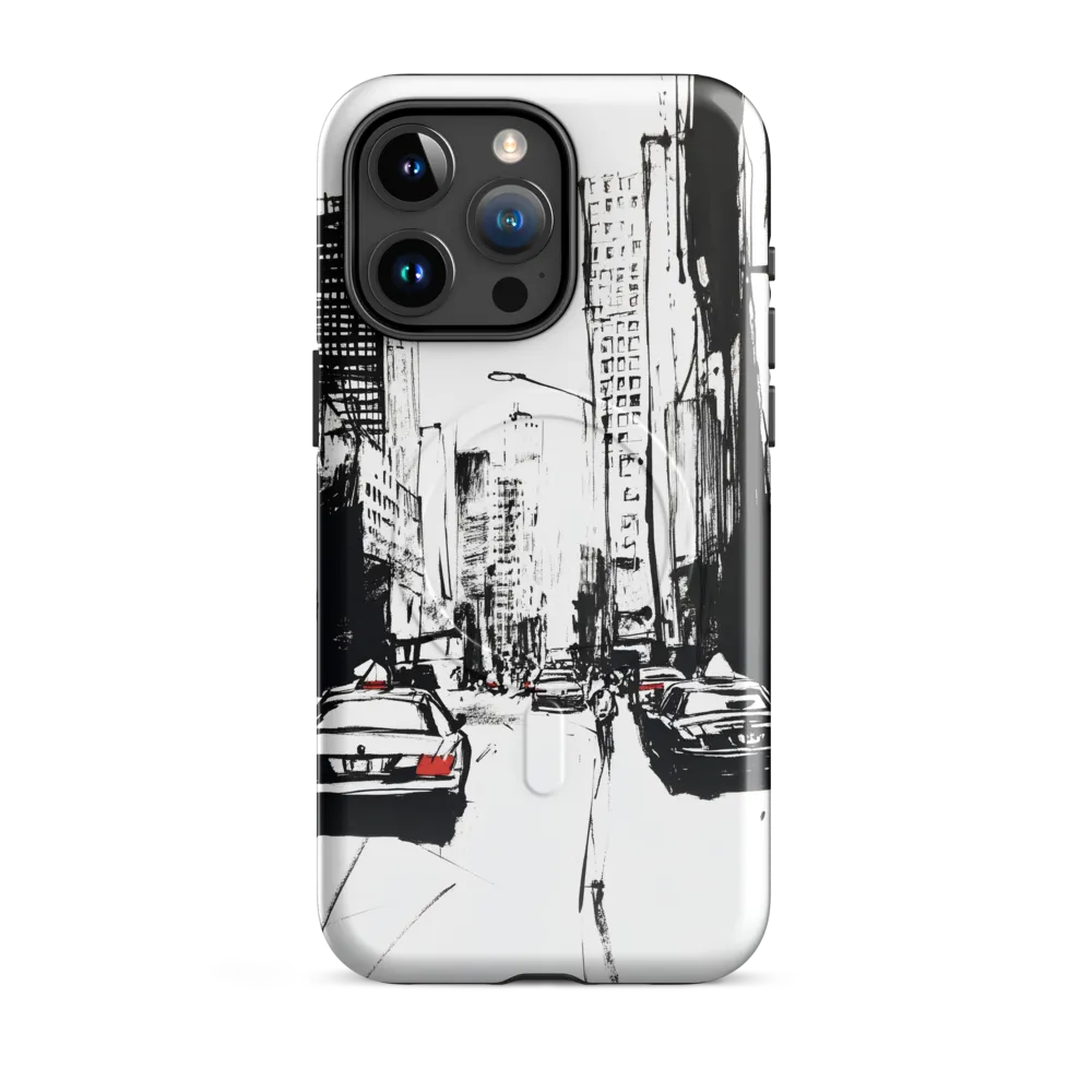 Urban Pulse: A Monochromatic Journey | Phone Case |  15 Pro Max | MagSafe® Tough Case | Glossy