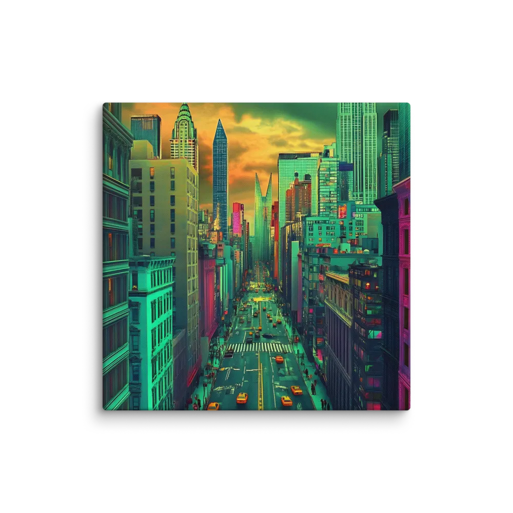 Urban Surrealism: Neon Dreams | Canvas | 26″×26″