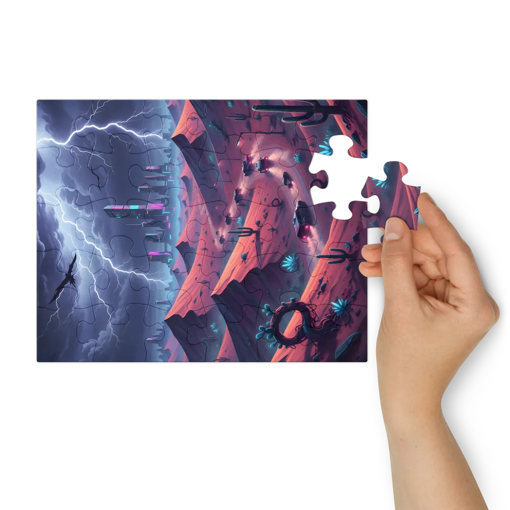 Neon Desert Storm 
 Jigsaw Puzzle in Tin Box