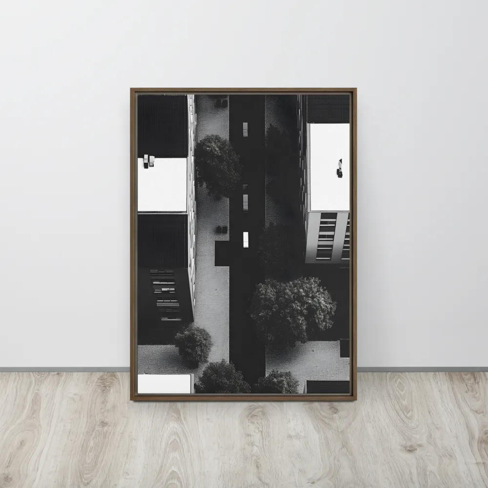 Urban Serenity from Above | Canvas with Brown Frame | 20″×28″