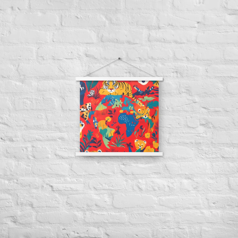 Wild Wonders of the Globe | Poster With White Wood Hanger | 18″×18″