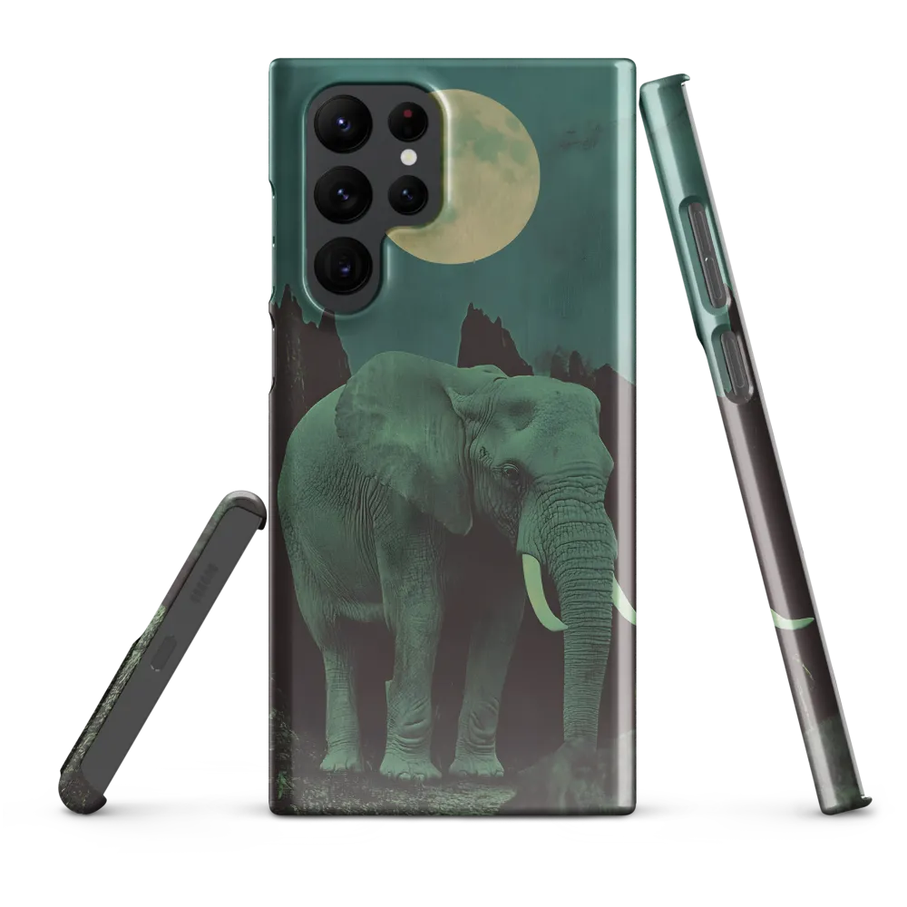 Ethereal Presence: Elephant Under a Full Moon