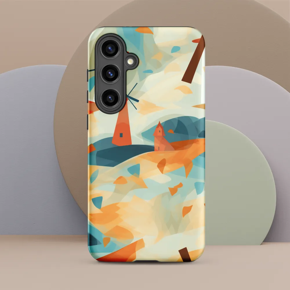 Whimsical Windmills in a Tranquil Landscape