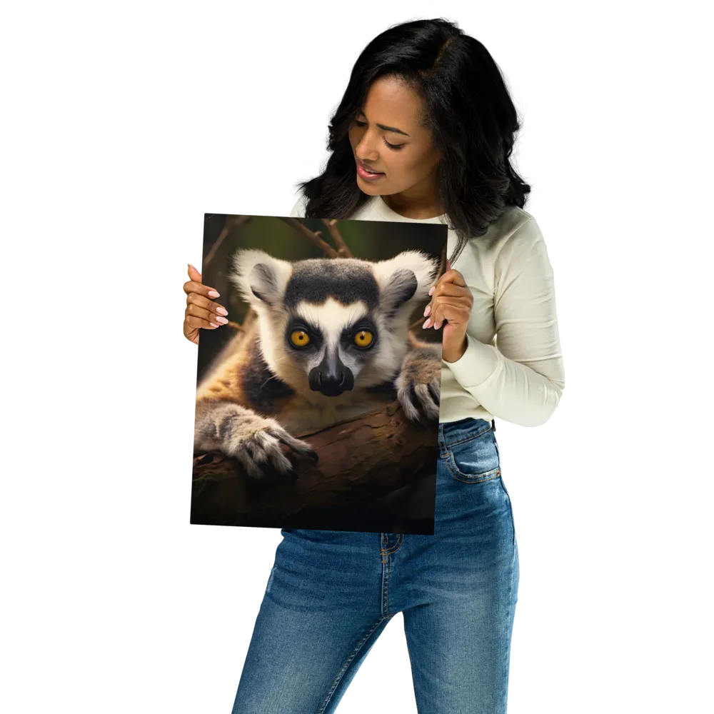 The Watchful Lemur | Metal Print | 11″×14″
