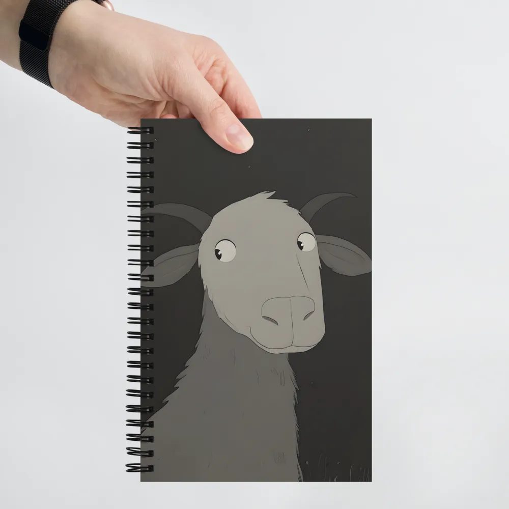 Whimsical Goat in Darkness | Spiral Notebook