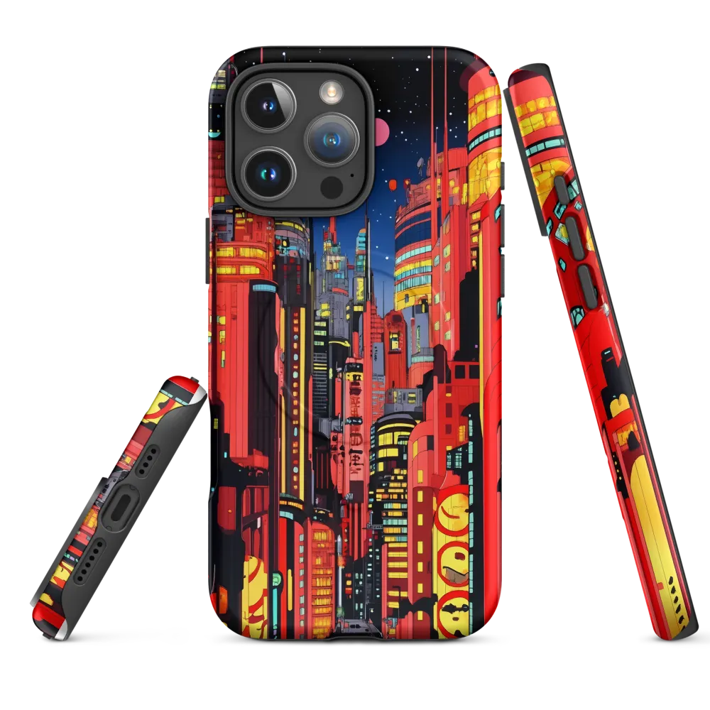 Neon Dreams: A Cyberpunk Cityscape | Phone Case |  16 Pro Max | MagSafe® Tough Case | Matte