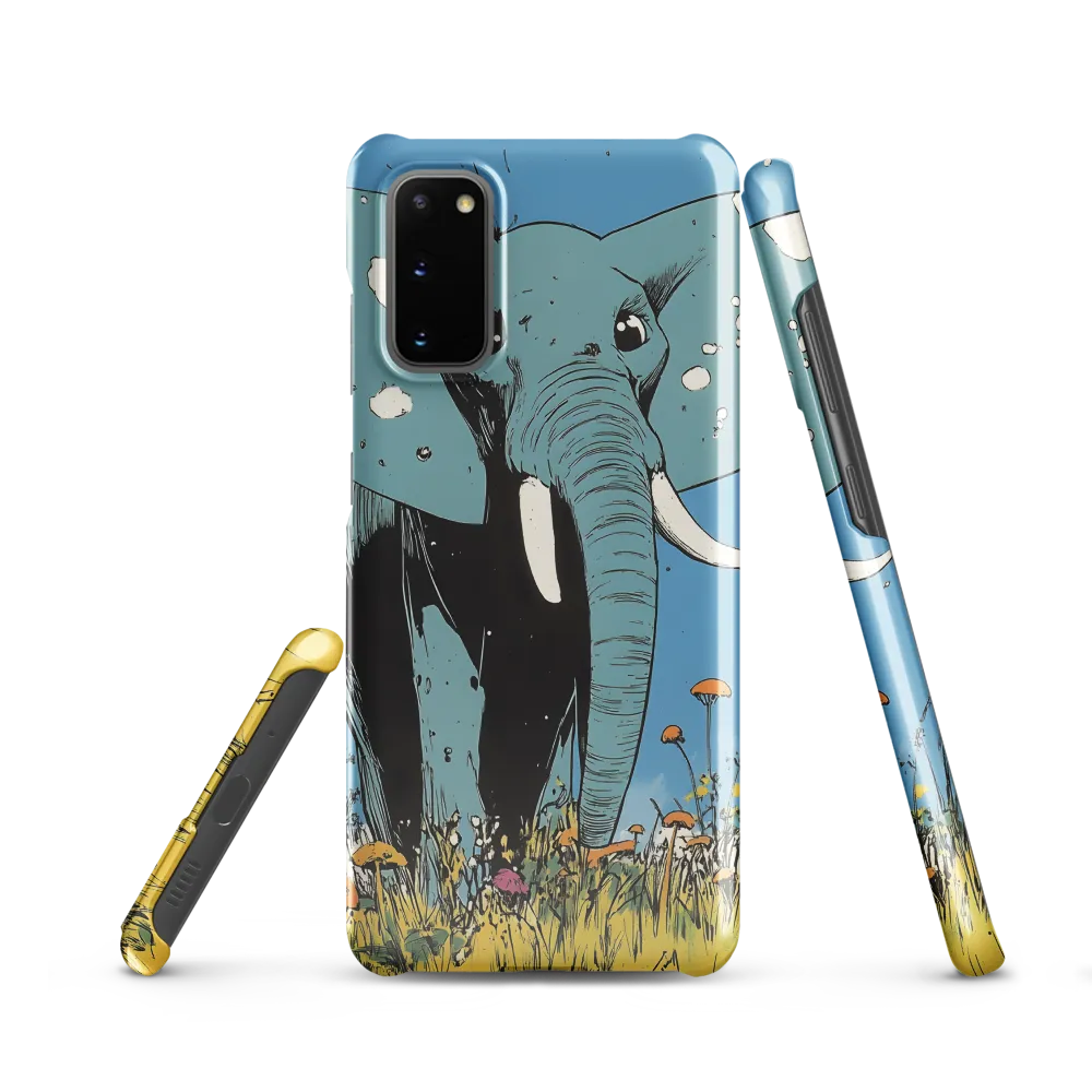 Whimsical Blue Elephant in Bloom