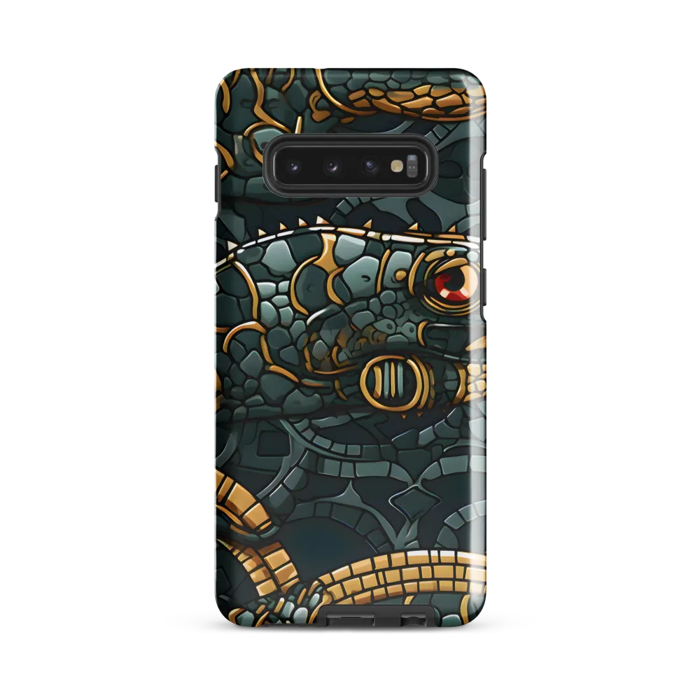 Reptilian Elegance: A Digital Art Nouveau Tapestry | Phone Case |  S10 Plus | Tough Case | Glossy