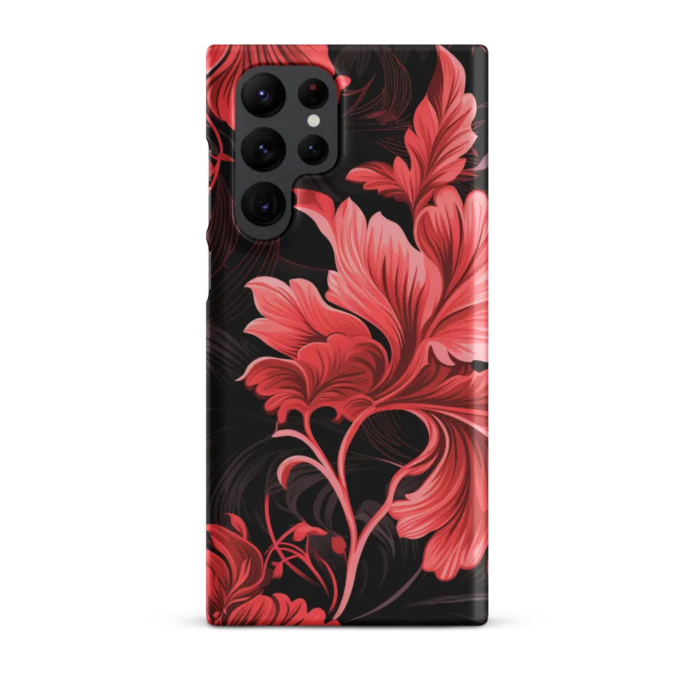 Tropical Elegance in Red | Phone Case |  S22 Ultra | Snap Case | Matte