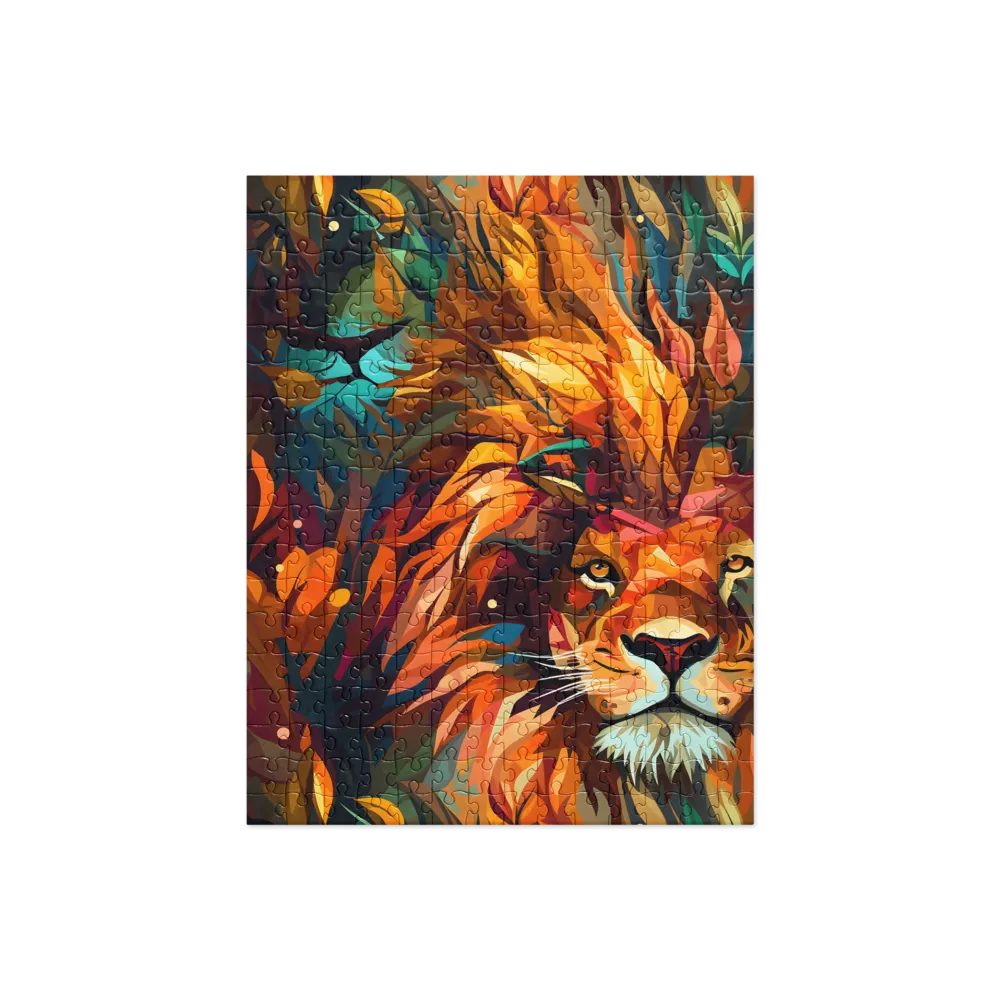 Majestic Gaze: The Polygonal Lion | Jigsaw Puzzle | 252 pieces