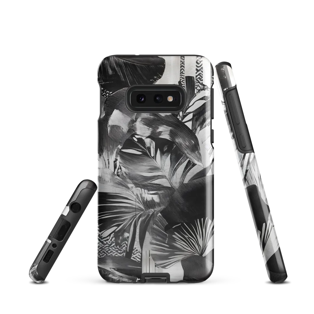 Monochrome Serenity in Tropical Foliage