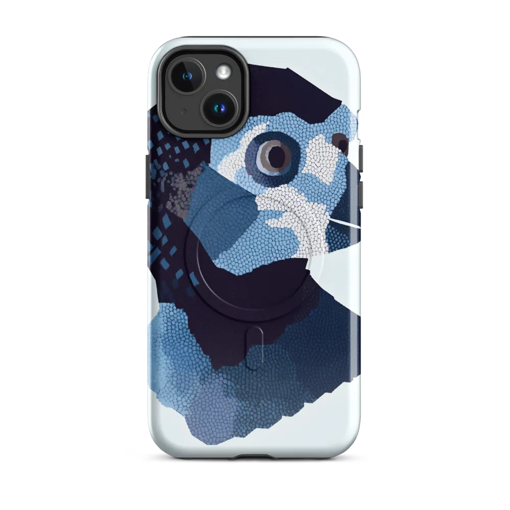 Abstract Avian Portrait in Blue