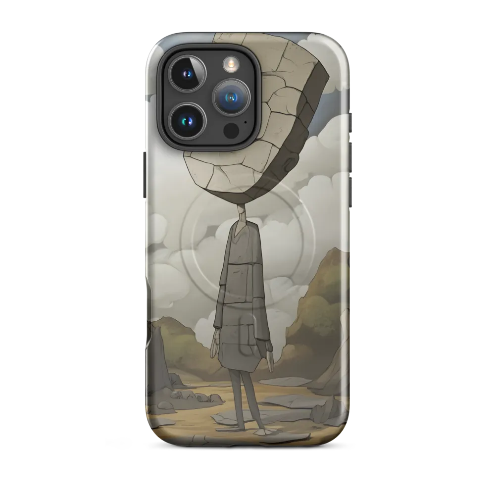Whimsical Stone Figure in a Rocky Landscape | Phone Case |  16 Pro Max | MagSafe® Tough Case | Glossy