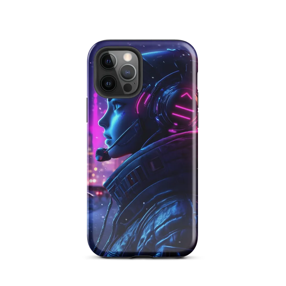 Dystopian Elegance: Cyberpunk Figure in Neon