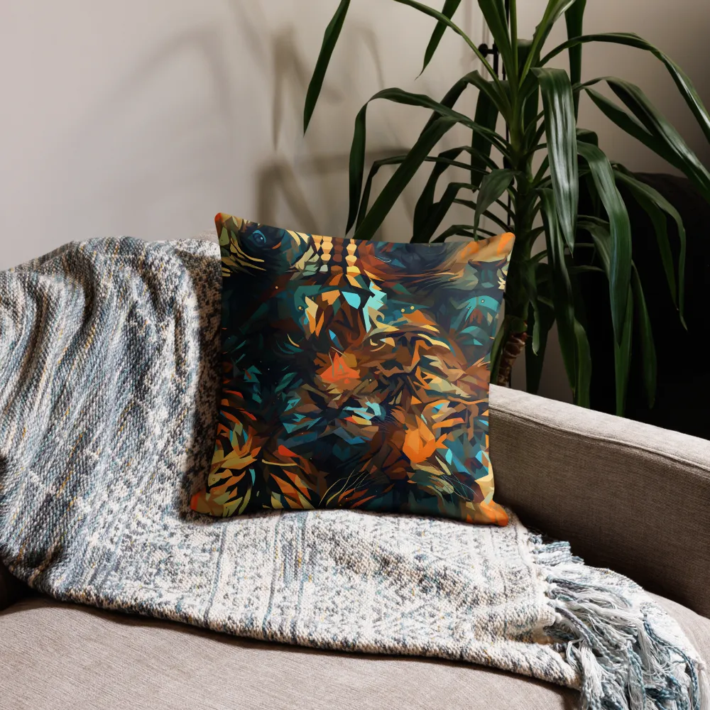 Wild Symphony: Abstract Tigers | Pillow | 18″×18″