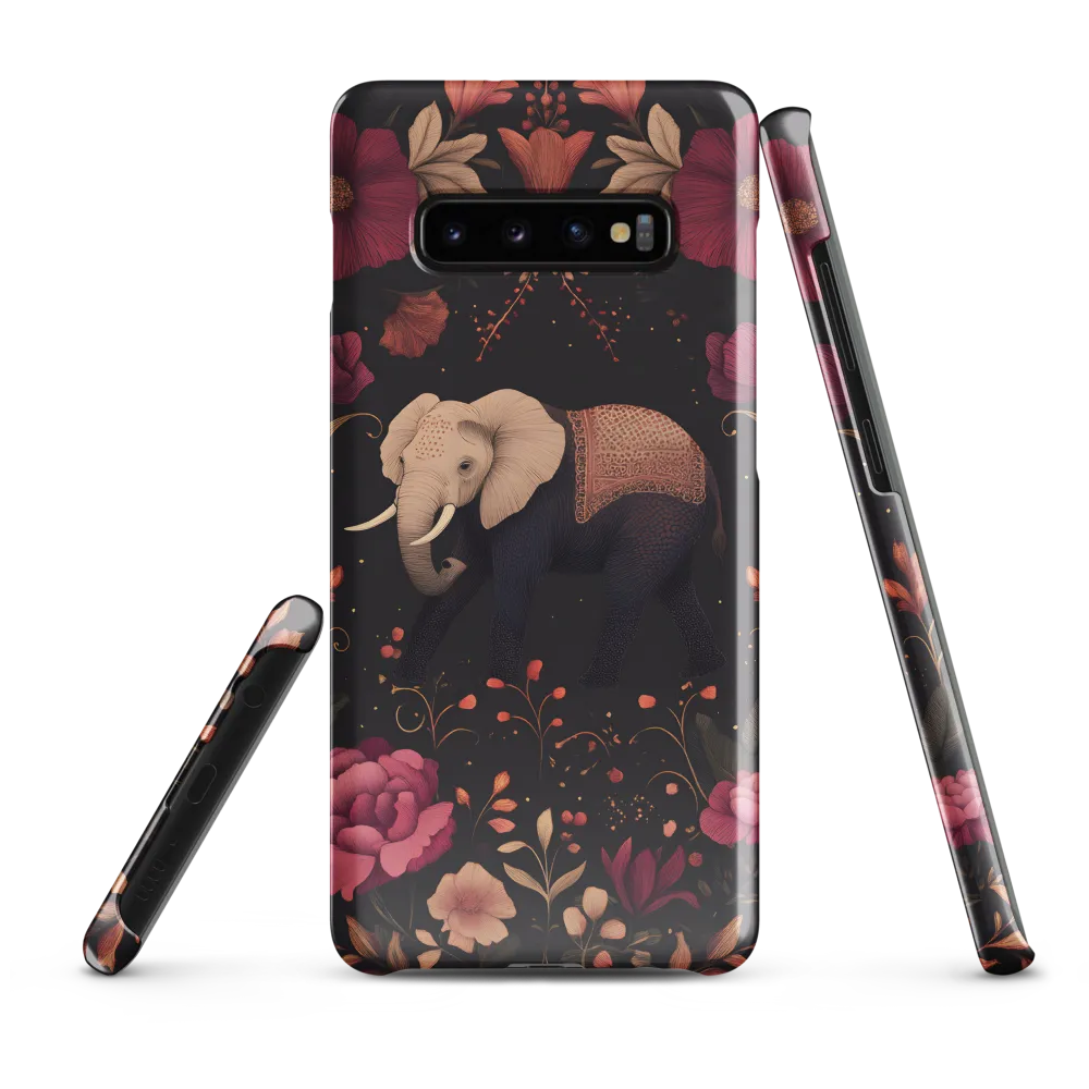 Whispers of the Wild: Elephants and Blooms | Phone Case |  S10 Plus | Snap Case | Glossy