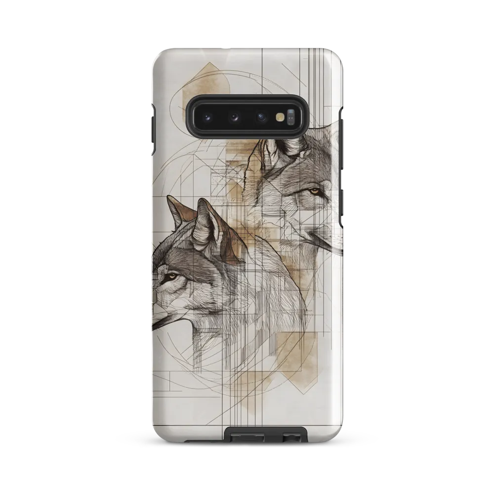 Geometric Harmony: The Essence of Wolves | Phone Case |  S10 Plus | Tough Case | Glossy