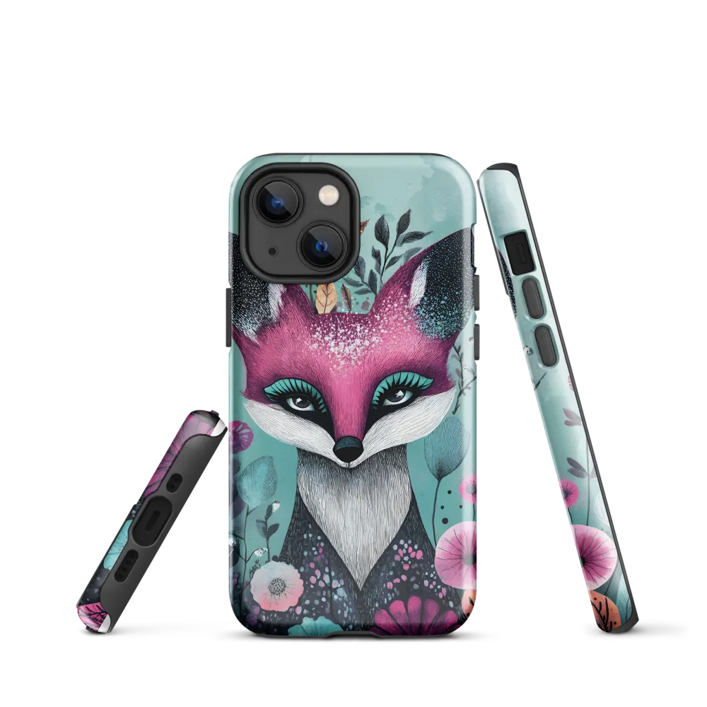 Whimsical Fox Among Blossoms | Phone Case |  13 mini | Tough Case | Glossy