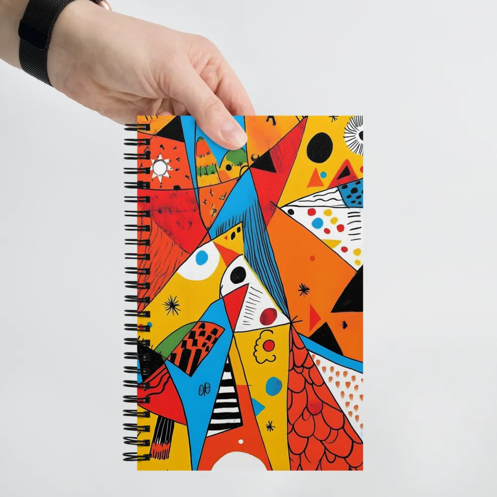 Geometric Playground: A Colorful Journey Through Abstract Landscapes | Spiral Notebook