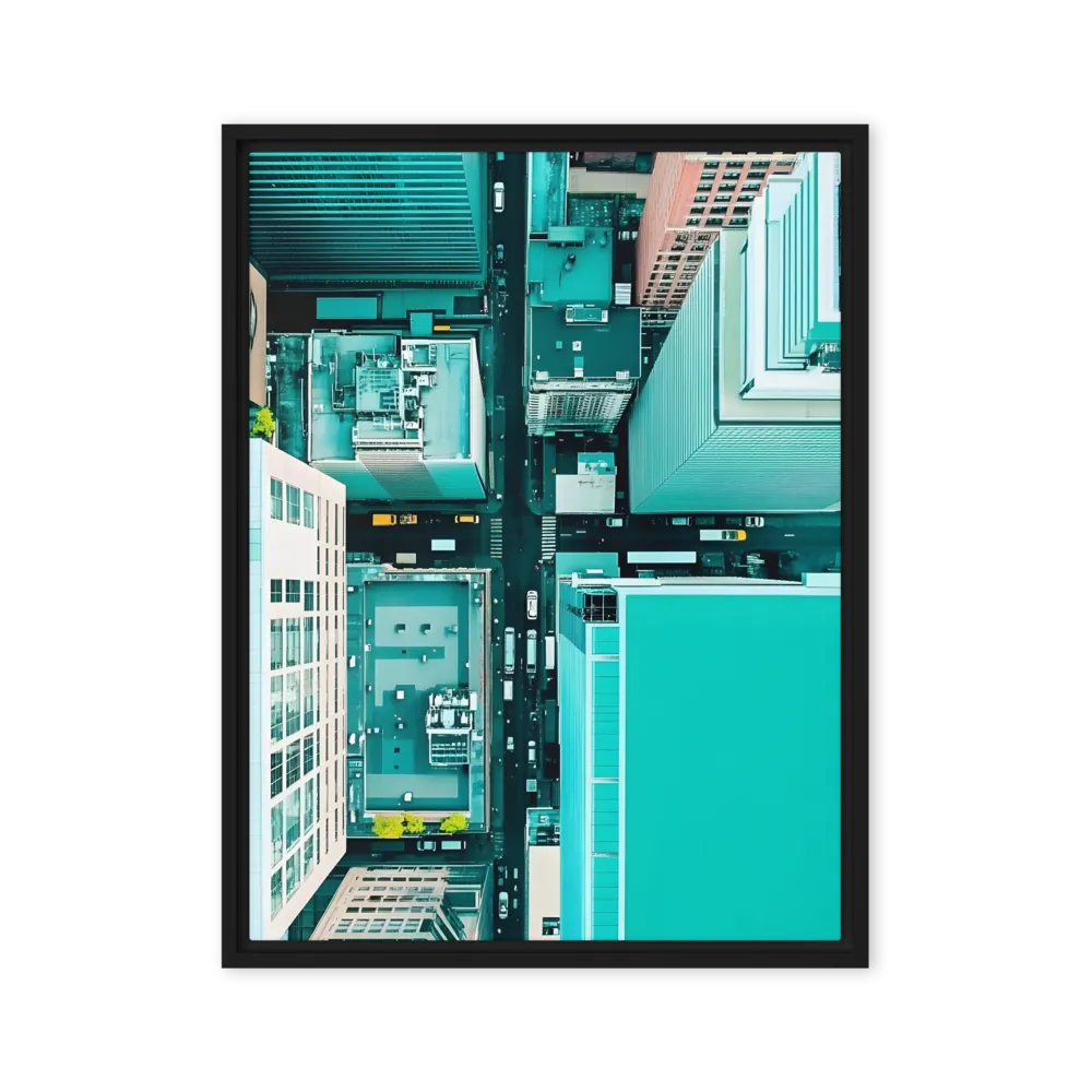 Urban Geometry: Aerial Perspective | Canvas with Black Frame | 24″×32″