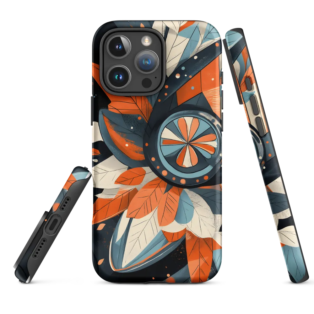 Floral Symphony in Orange and Teal