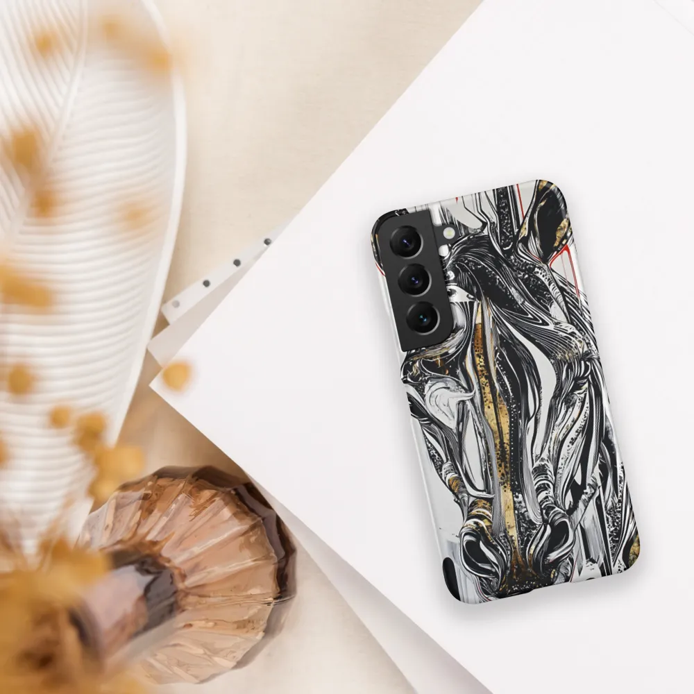 Ethereal Majesty: The Abstract Zebra | Phone Case |  S22 | Snap Case | Matte