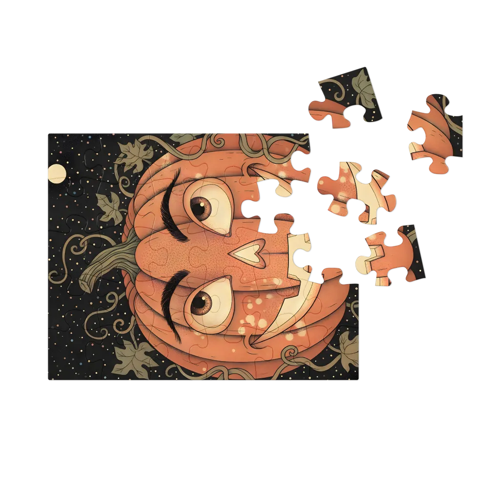 Moonlit Jack‑o'‑Lantern 
 Jigsaw Puzzle in Tin Box