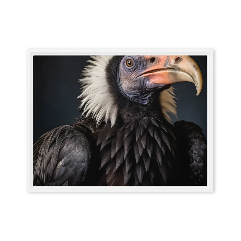 Majestic Vulture Portrait | Canvas with White Frame | 18″×24″