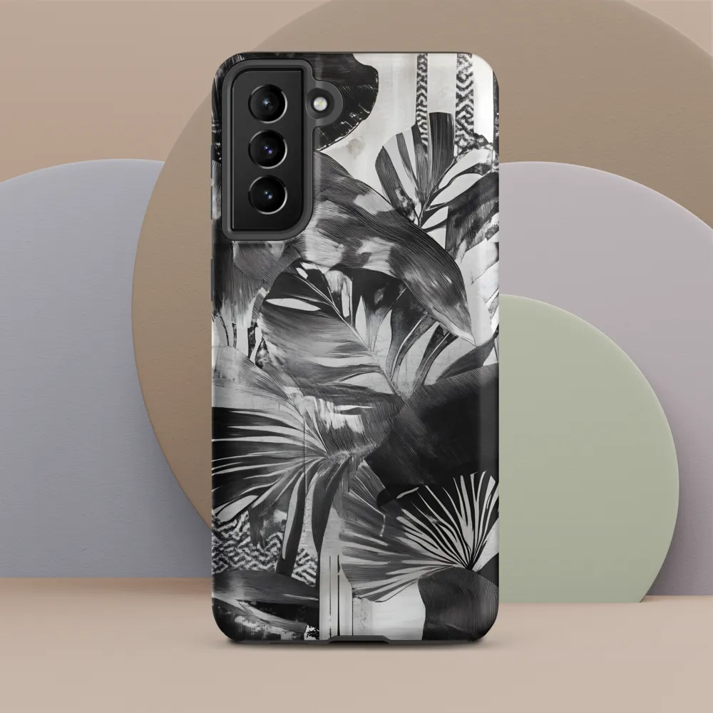 Monochrome Serenity in Tropical Foliage