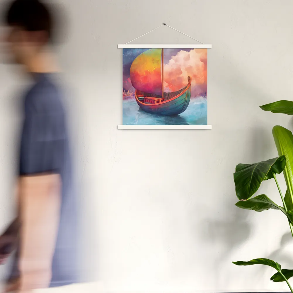 Dream Voyager | Poster With White Wood Hanger | 18″×18″