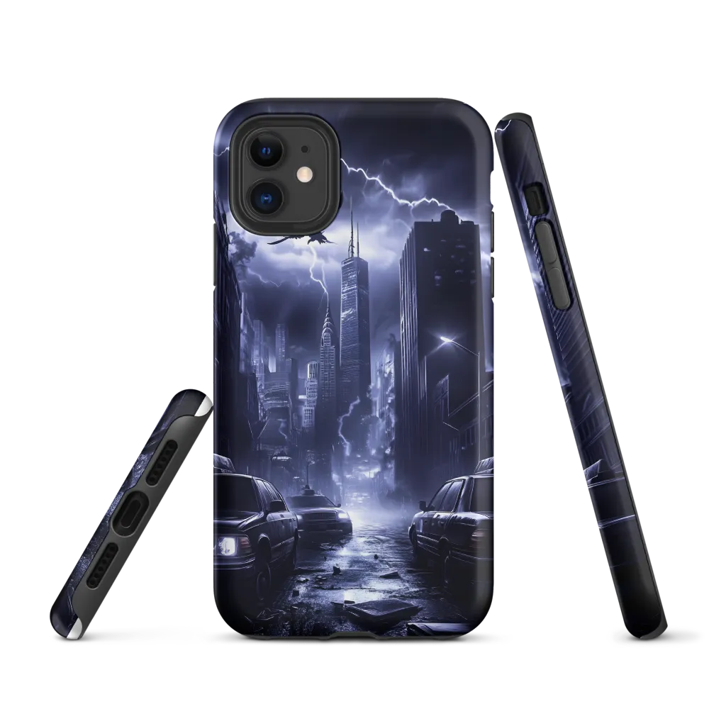 Stormy Cityscape: Shadows of the Night | Phone Case |  11 | Tough Case | Matte