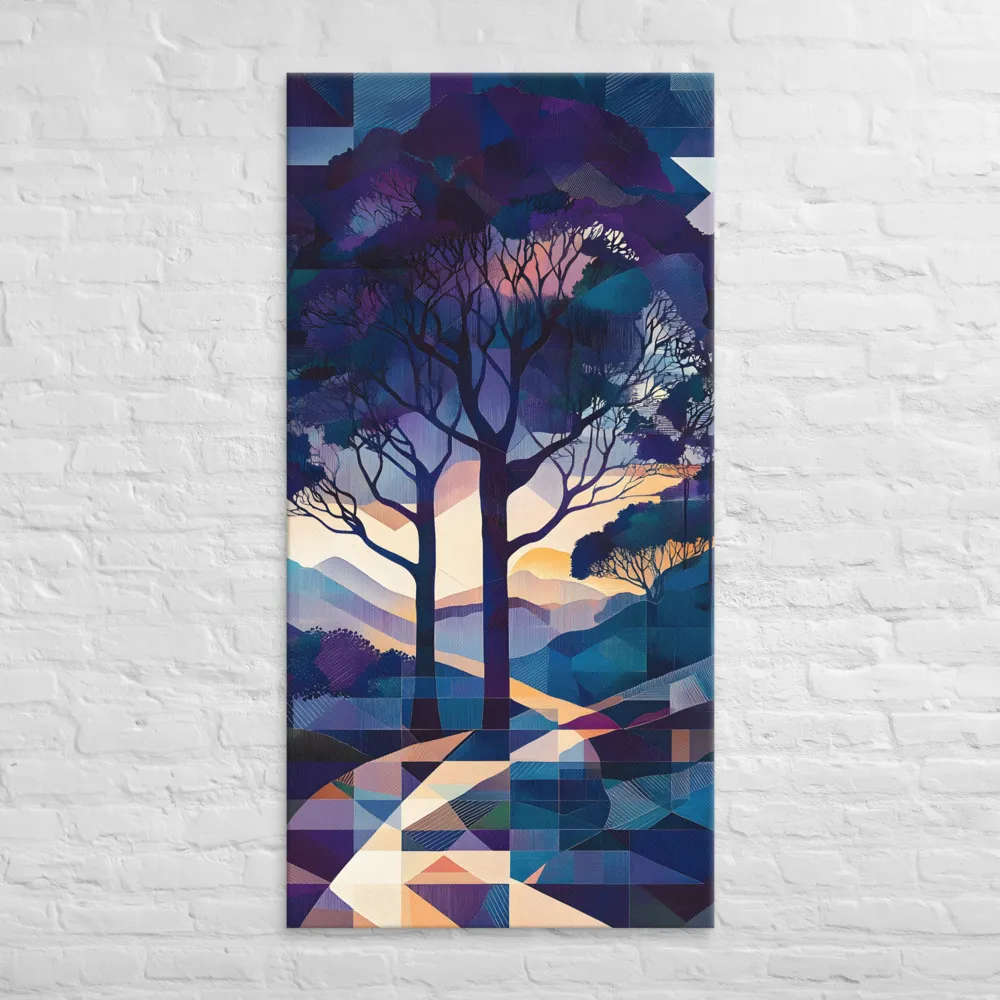 Tranquil Geometry: A Journey Through Color | Canvas | 30″×60″