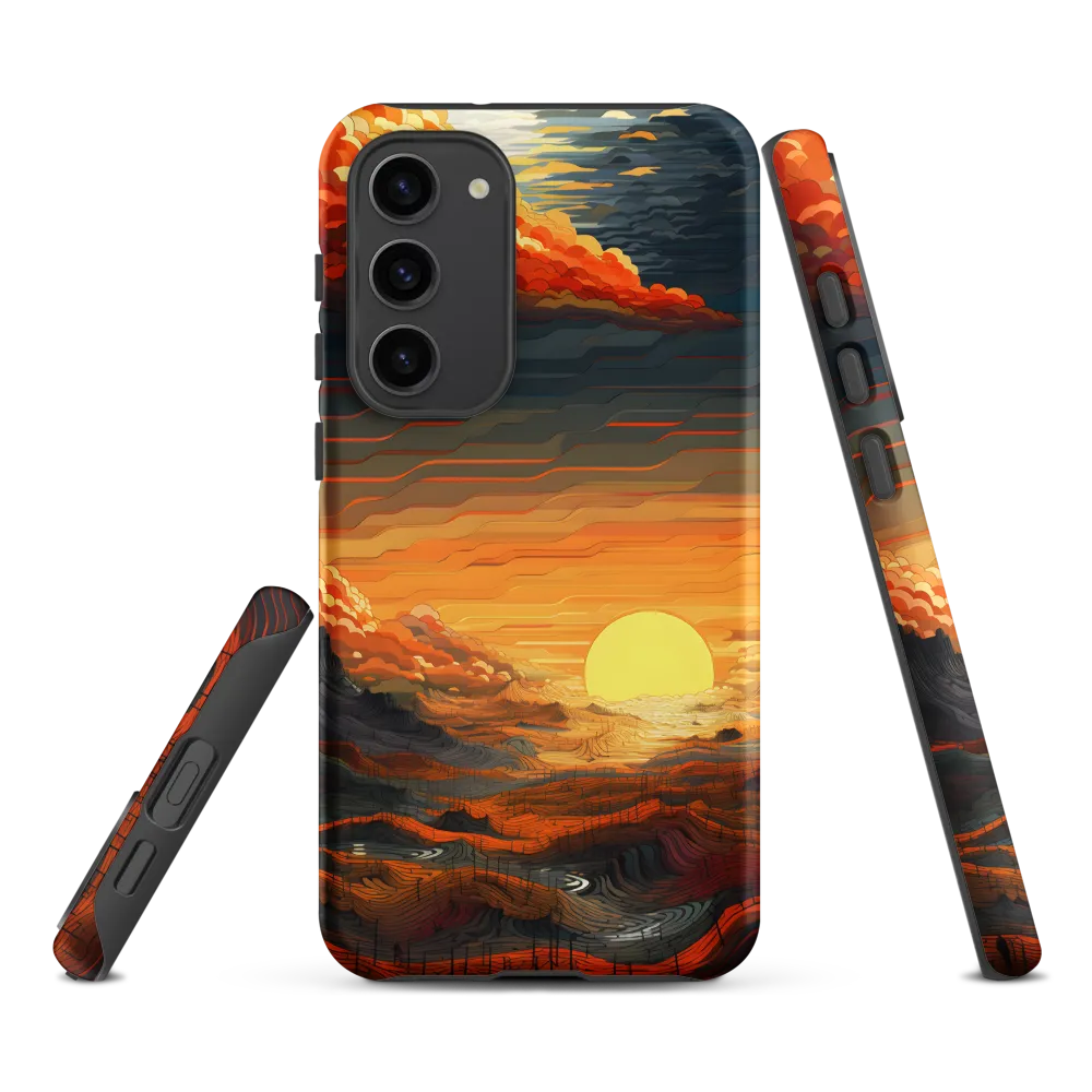 Ethereal Sunset: A Serene Landscape in Flowing Forms