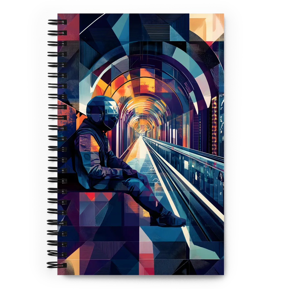 Reflections in a Futuristic Tunnel | Spiral Notebook