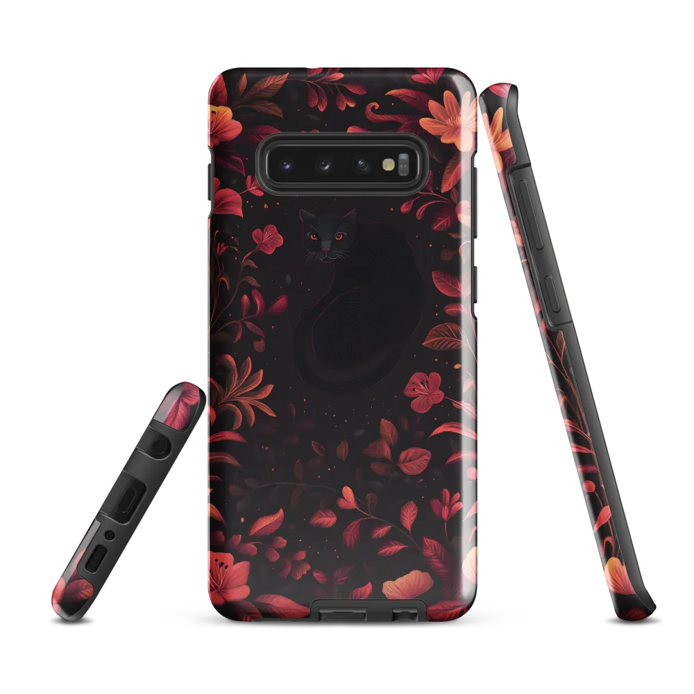 Enigmatic Feline Flora | Phone Case |  S10 Plus | Tough Case | Glossy