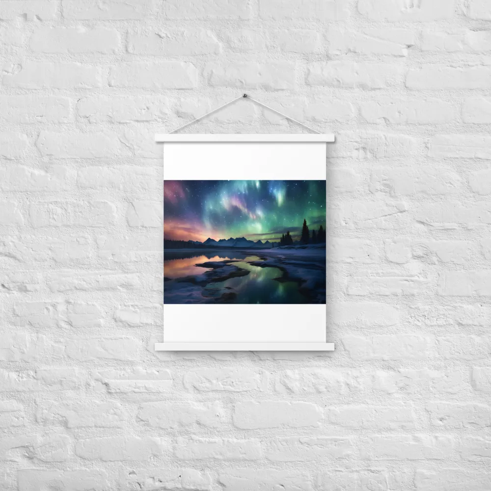 Ethereal Aurora: A Night Under the Stars | Poster With White Wood Hanger | 18″×24″